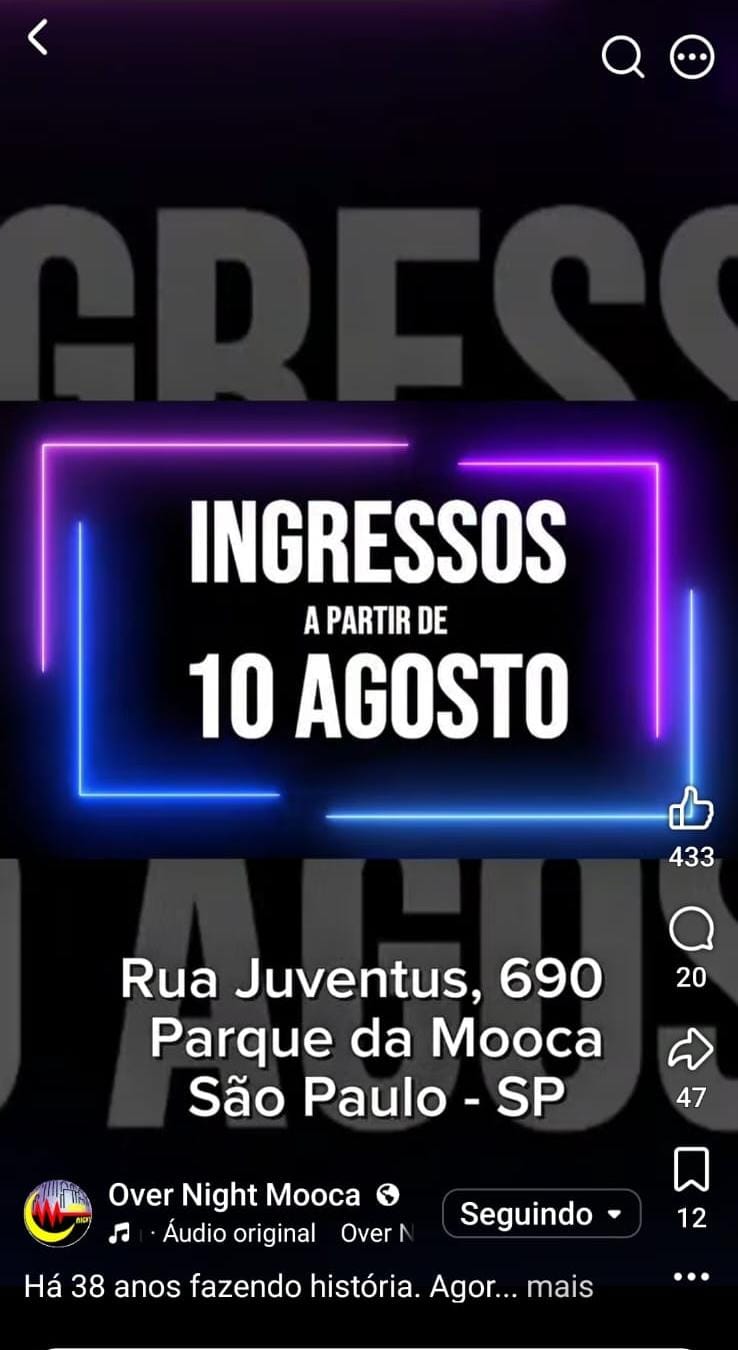 Festa  38 Anos de Over Night