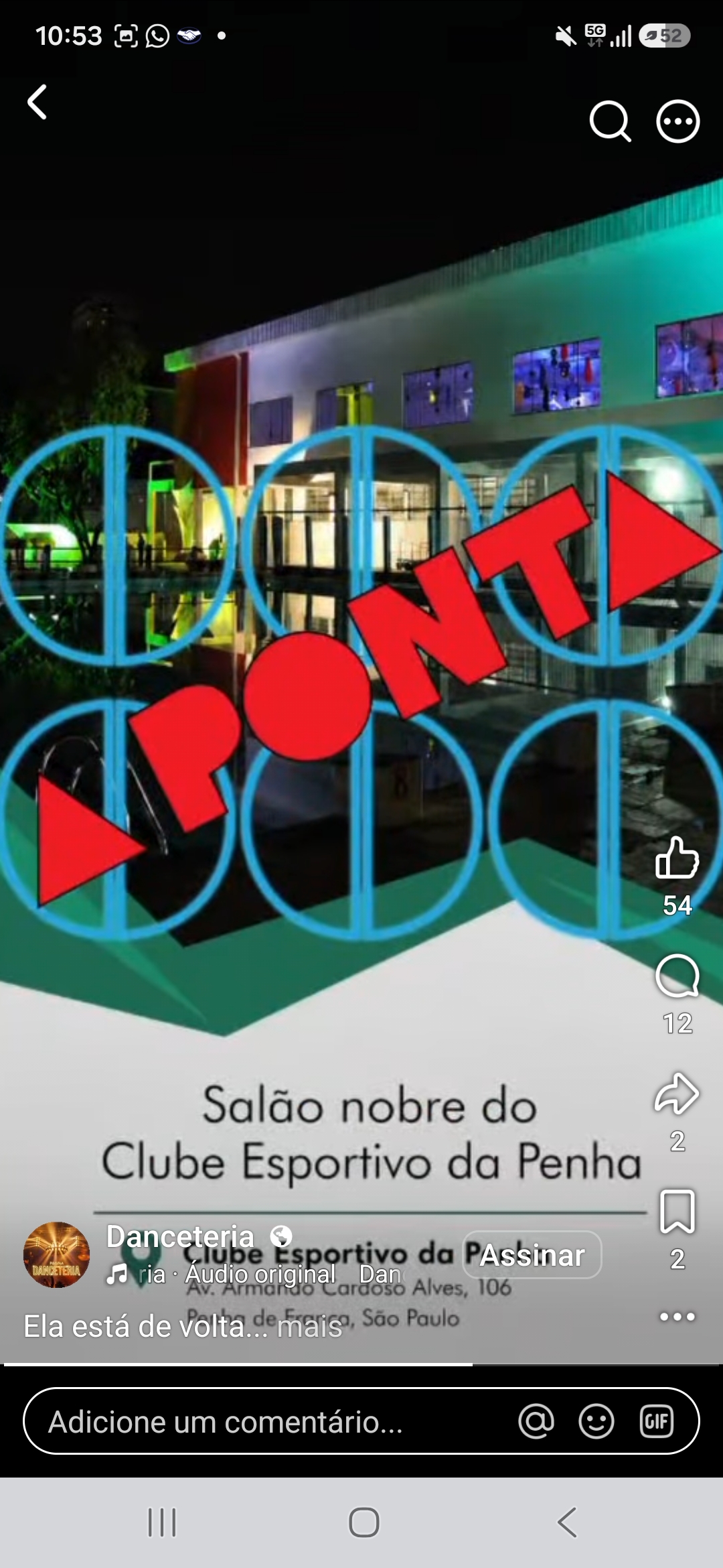 FESTA A PONTA  SALÃO NOBRE DO CLUBE ESPORTIVO DA  PENHA
